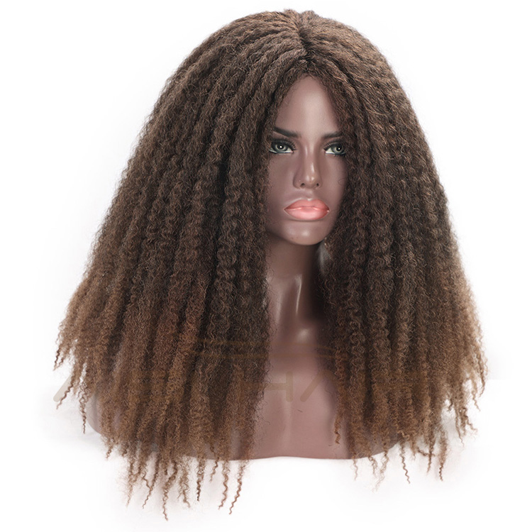 Aisi Hair Afro Kinky Curly Braiding Hair Wigs Dreadlock Braids Wigs Brown Marley Braiding Wigs for Black Women