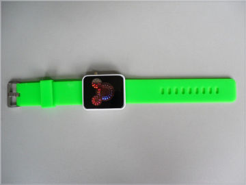 Green Silicone Wristband Watch Waterproof , Digital Mickey Mouse Watchs