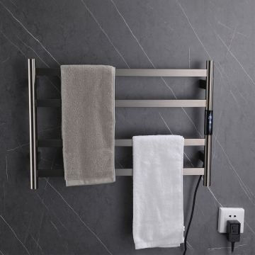 Hot Popular Flat Wall Mount Hotel Bathroom Towel Rack Stainless Steel Electric Heat