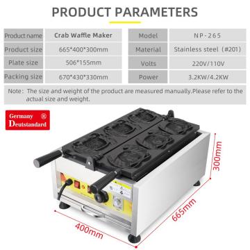 Crab shaped waffle maker machine