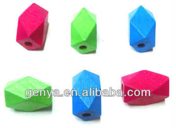 DIY Wooden beads,multi color beads,colored square wood bead,natural wood bead