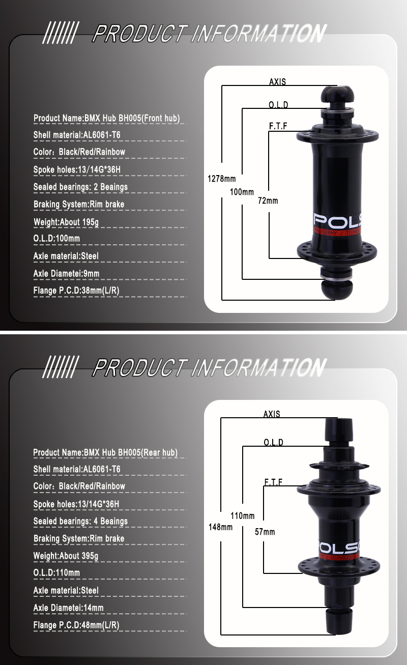 BMX HUB WITH 4 NBK BEARING