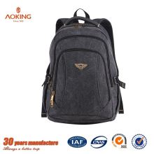 Customized fashion black canvas aoking mens backpack