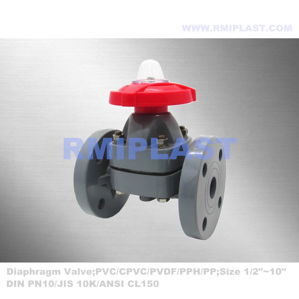 Valve de diaphragme en plastique CPVC pour l'industrie de la chlor alcaline