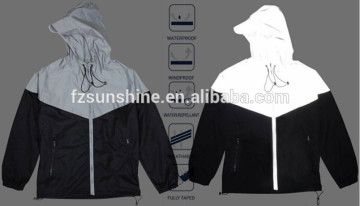 2016 Lightweight Hooded Reflective Windbreaker for men