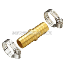 2 way hose mender with clinchers