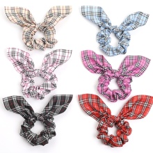 Tartan & Burberry Style Ribbon Hair Scrunchies: Elastic Ponytail Bands for Girls & Women