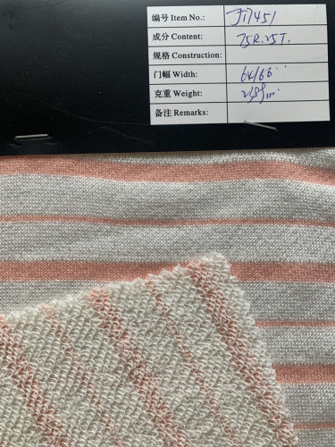 Pink and White Stripes 75R/25T Width 64/66 Fabric