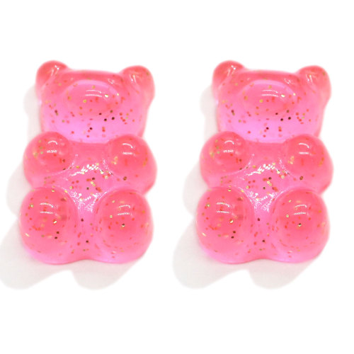 Best Selling Gummy Bear Glitter Flatback Bear Cabochon Earring Pendant Decoration Charms Cartoon Craft