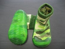 Green camouflage Jacquard Baby Socks Silicone Bottom rubber bottom baby socks cusotmize baby sock shoes spring autumn baby shoes
