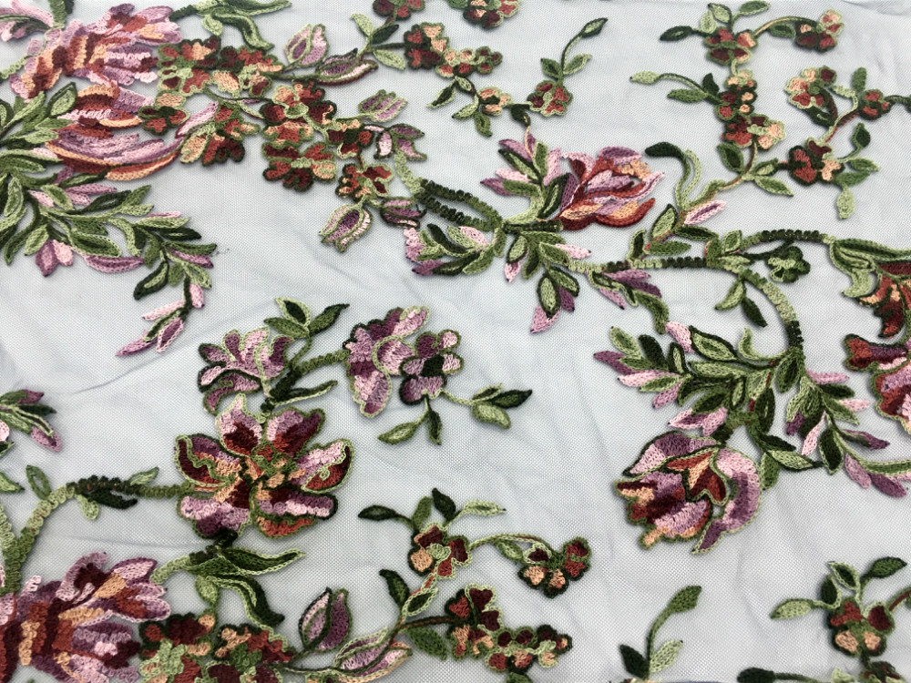 Rayon Yarn Embroidery Fabric