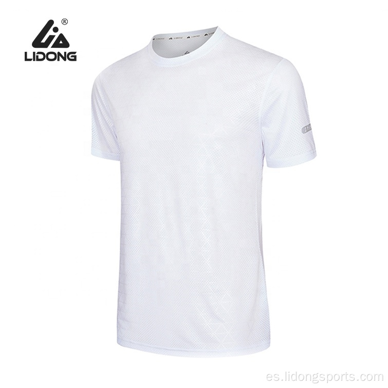 Logotipo personalizado para hombre Sport Gym Camiseta en blanco informal