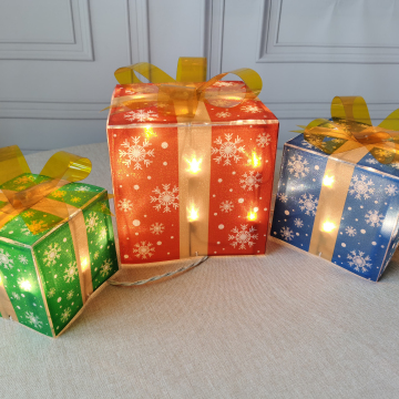 Christmas Lighted Snowflake Gift Boxes for Outdoor Decorations