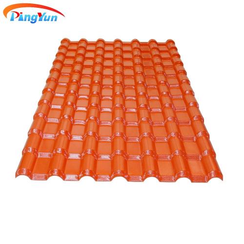 Anti corrosive plastic spanish roof tile asa pvc corrug roof tile for villa