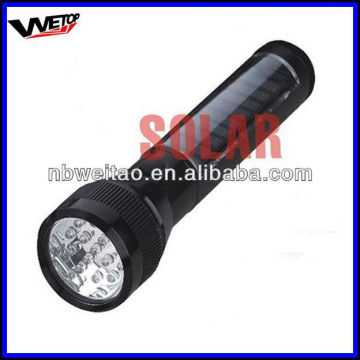 rechargeable solar panel LED flashlight