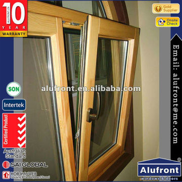 aluminum wood hopper window with fly screen