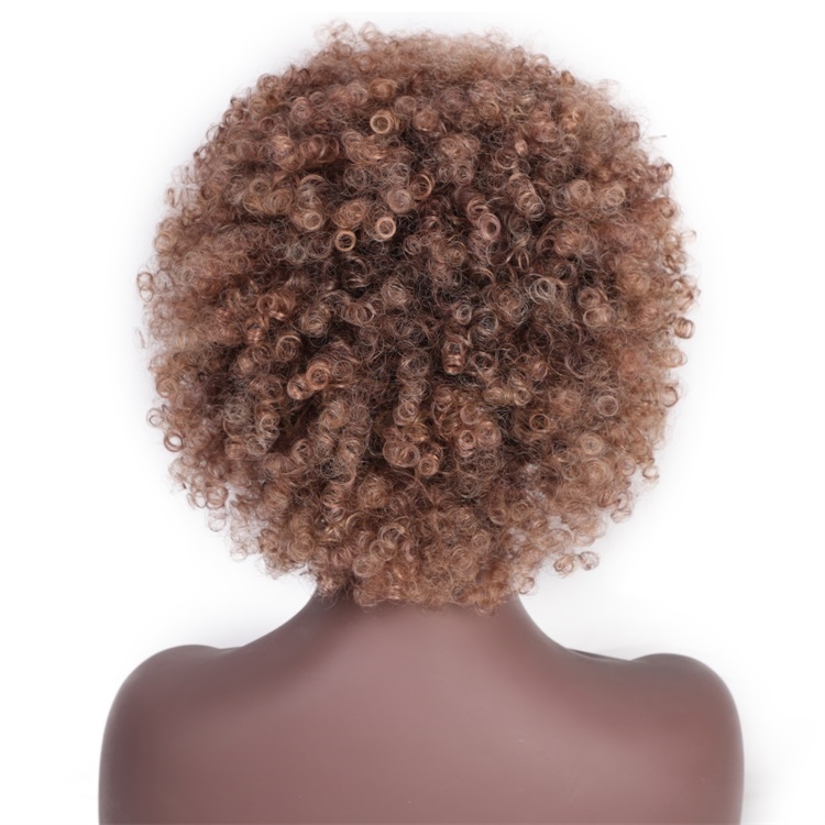 Vigorous Afro Short Wigs Heat Resistant Synthetic Fiber Wig Fluffy Kinky Curly Wig for Black Women