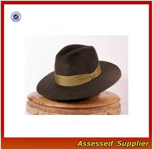 XJ0412/ Fedora hat with wide band / wool felt fedora hat