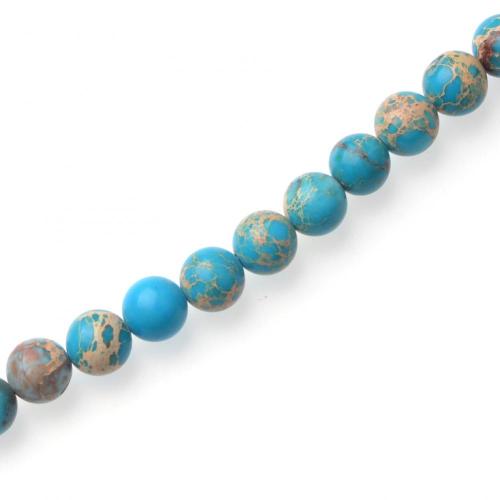 Blue Emperor Stone Smooth Round Beads 8mm