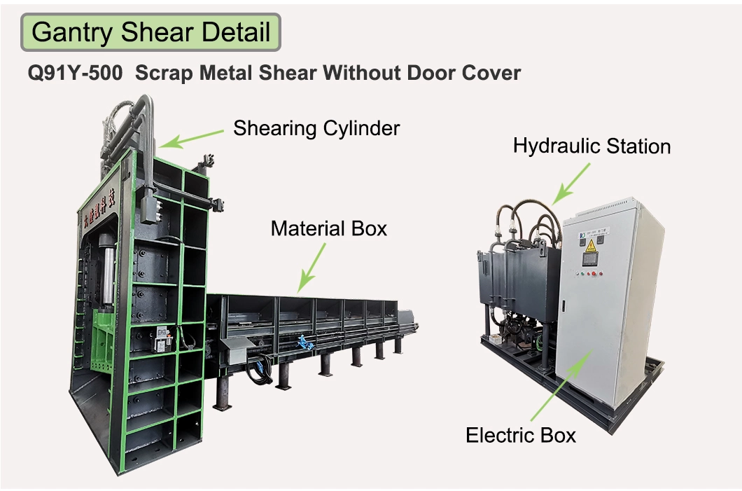 500T भारी हाइड्रोलिक गैन्ट्री शीयर स्क्रैप मेटल कटिंग मशीन