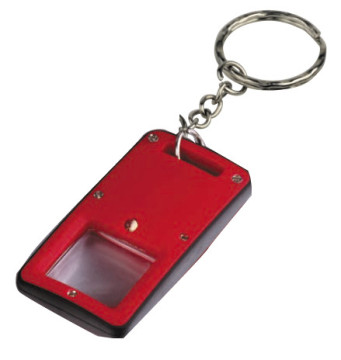 Button cell magnifier with LED keychain light