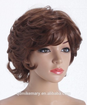 Short Afro Wave Brown Synthetic Wigs