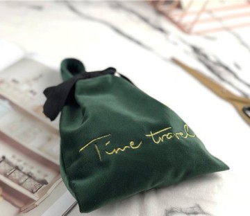 Custom drawstring gift pouch bag with custom logo