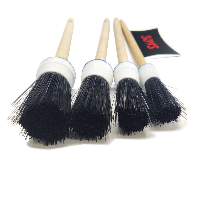 Durable using natural bristle auto detailing brush set