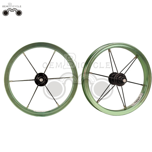 Green 6061 alloy rim 12H 12inch wheel set