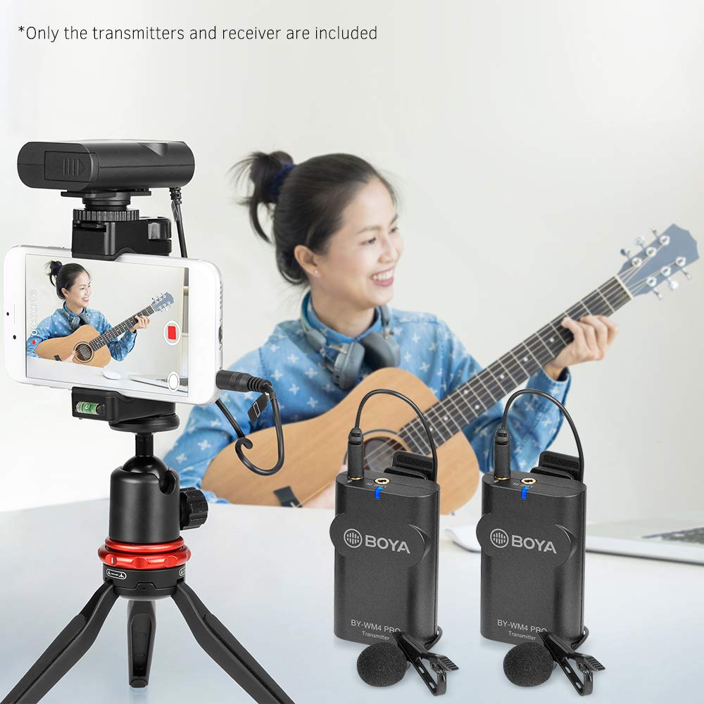 BOYA BY-WM4 PRO-K2 Wireless Microphone Compatible with Smartphones DSLR Cameras Camcorders
