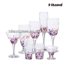Hot sale decorated colored drinking glass