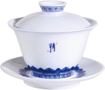 Blue and White Porcelain Jingdezhen Gaiwan Tea Cup