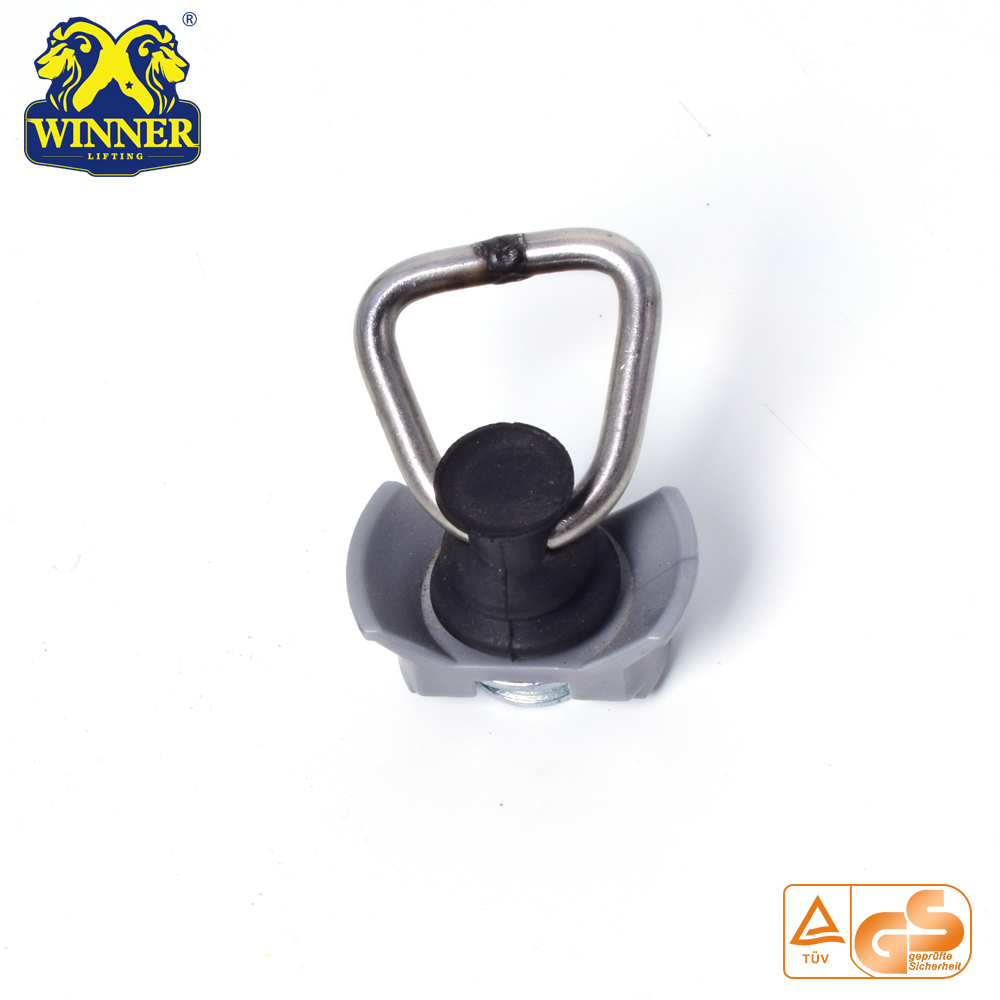 Plastic Base Single Stud Fitting With Steel D Ring