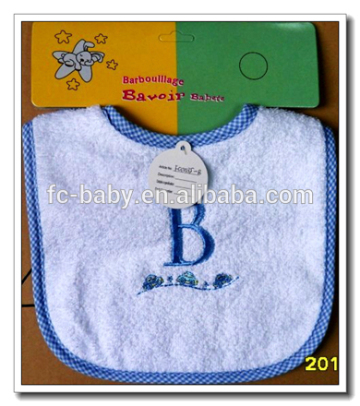 White terry cloth baby bibs