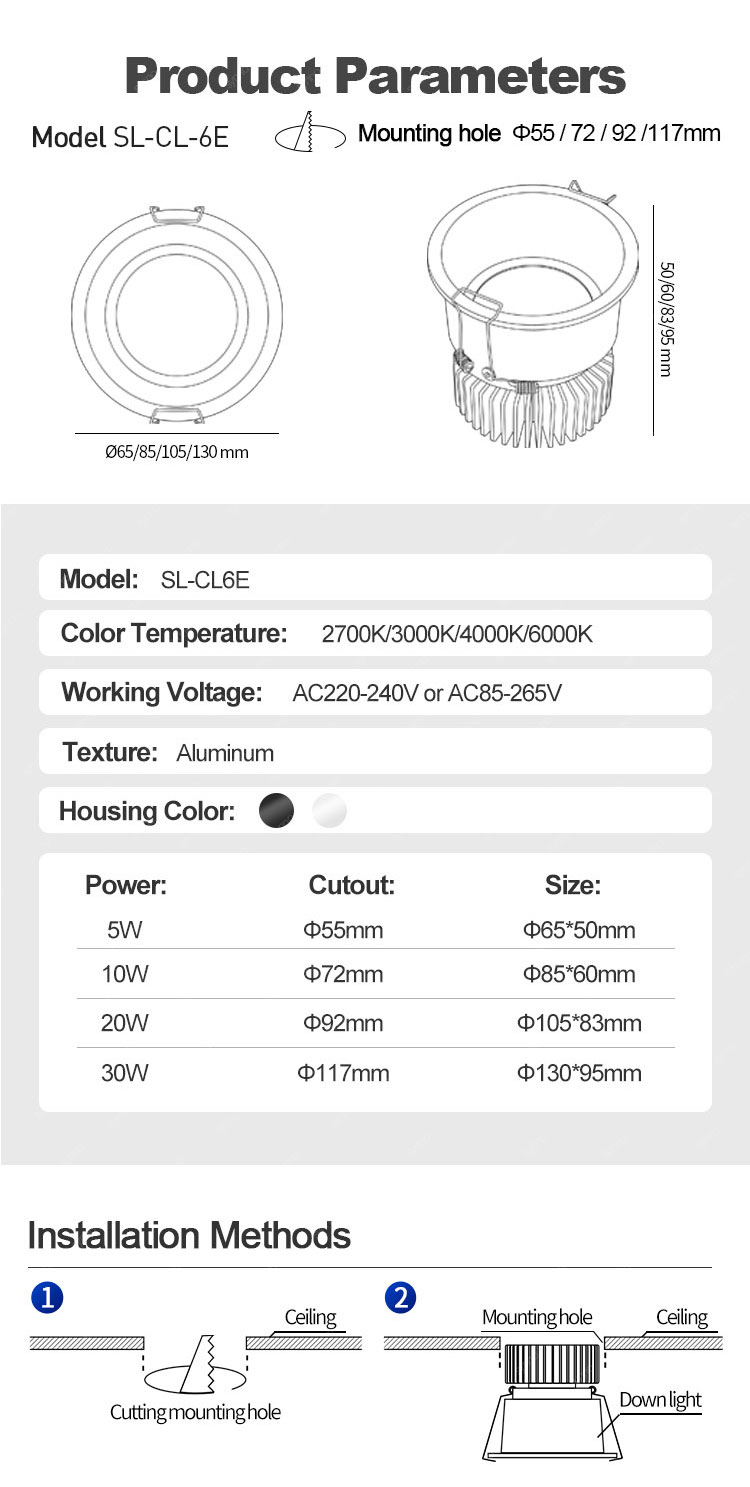 Black Led Downlight