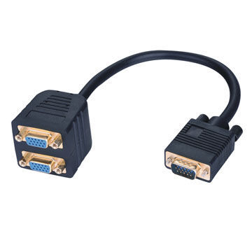 VGA male/VGA x 2 female adapters, DVI splitters are available