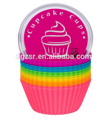 Colored Reusable Silicone Baking Cups / Cupcake Liners