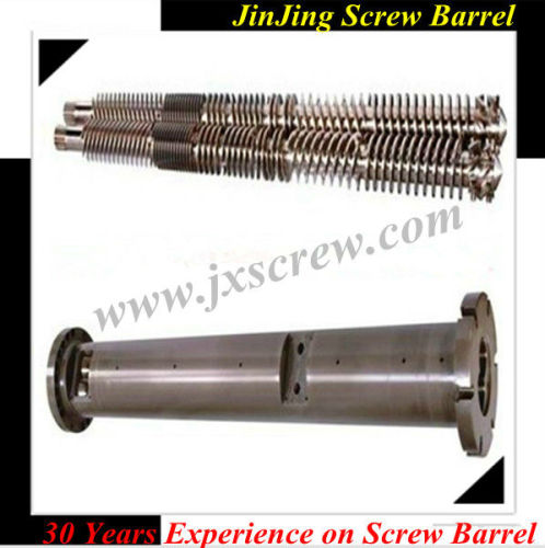 Nitriding conical twin screw and barrel