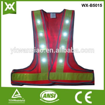 led light reflective vest with blue , led reflective vest with mesh led reflective jacket