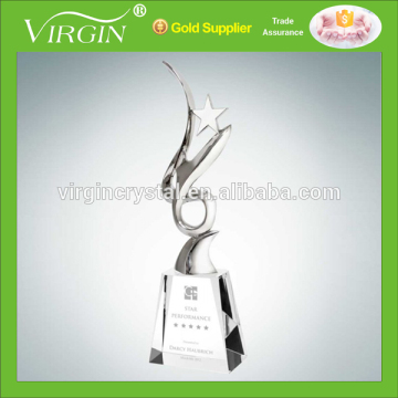 Wholesale cheap New arrival abstraction crystal glass award and trophy for corporate souvenir