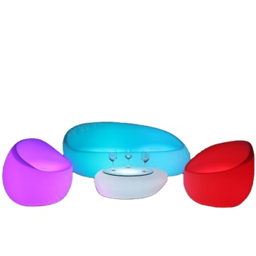 2023 New PE Plastic Waterproof Outdoor LED Light Illuminated Sofa