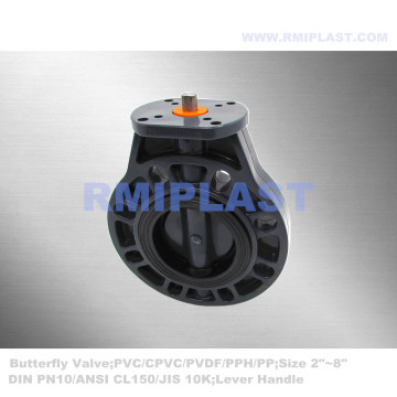 PVC Butterfly Valve لتثبيت المحرك الهوائي