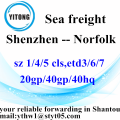 Shenzhen para agente de encaminhamento de frete de oceano de Norfolk