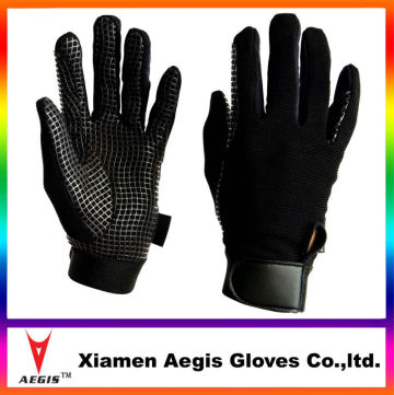 Stretch fabric quality horse riding gloves,leather horse riding gloves