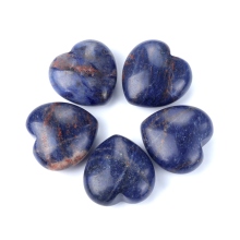 Sodalite 30MM Love Heart Gemstone for Home Decoration Handmade Craved