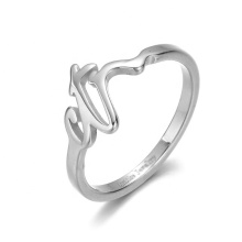 Iywu Aceon Stainless Steel Laser Cut Cursive Script Custom Name Ring