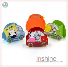 Car shaped wooden pen holder with clip and photo frame , best selling wooden carton pen holder