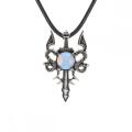 Retro Double Dragon Sword Style Pendant Necklace