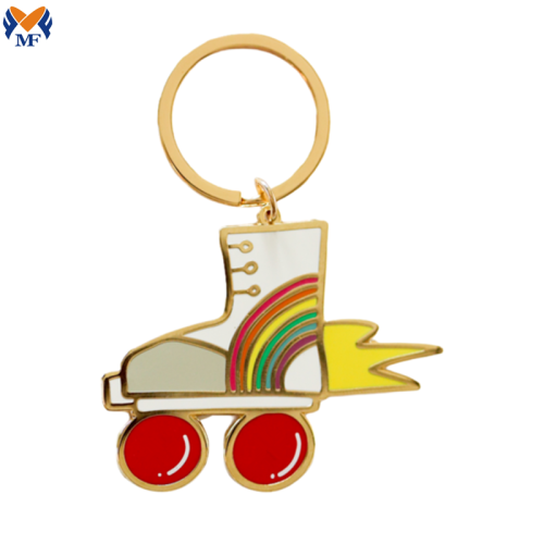 Promotioanl Gift Metal Custom Rollerskate Keychain Charm