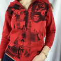 Custom Ladies Vintage Print Retro Zipped Track Jacket